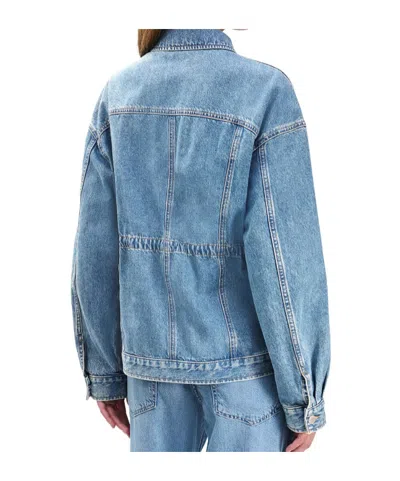 Rag & Bone Womens Ithca Amy Drawstring-waist Denim Jacket In Blue