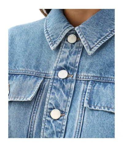Rag & Bone Womens Ithca Amy Drawstring-waist Denim Jacket In Blue