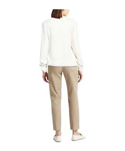 Max Mara Crew-neck Long-sleeve Knit Top In Neutral