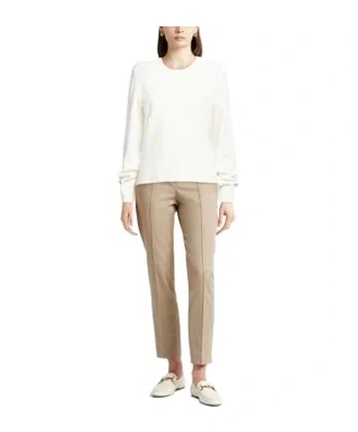 Max Mara Crew-neck Long-sleeve Knit Top In Neutral