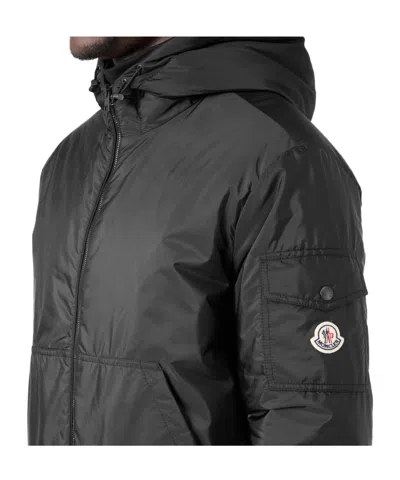 Moncler Solid Bomber Jacket In Black
