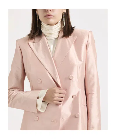 Max Mara Studio Woman Blazer Blush Size 8 Silk In Pink