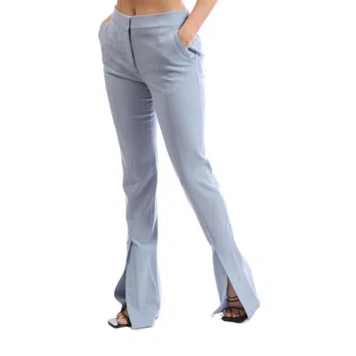 Off-white Wool Blend Basic Slim Pants In Blue