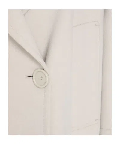 Max Mara Double Breasted Pea Coat In White