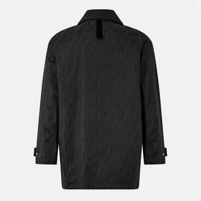 Fendi Embroidered Canvas Jacket For Men In Black