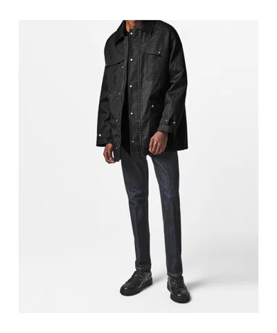 Fendi Embroidered Canvas Jacket For Men In Black