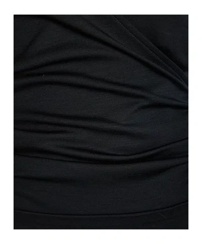 Max Mara Nigella Draped Wool Bodysuit In Black