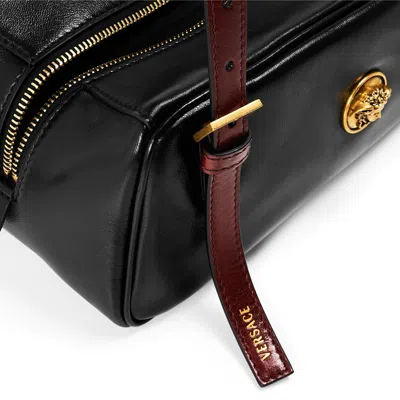 Versace Small Leather Shoulder Bag In Black