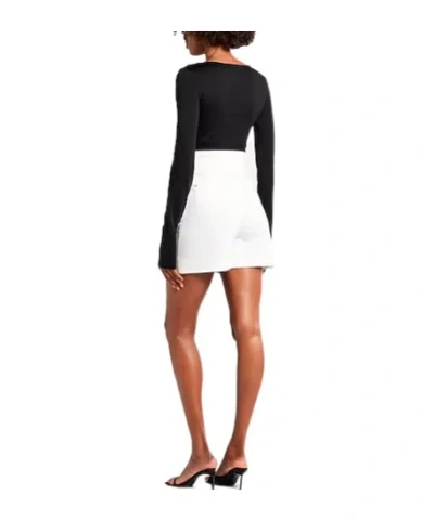 Max Mara Nigella Draped Wool Bodysuit In Black