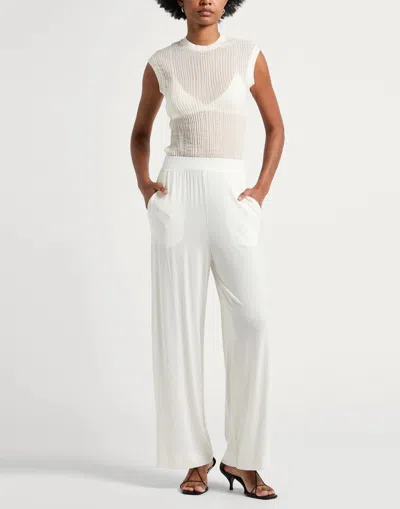 Max Mara Basic Color Slim-fit Trousers In White
