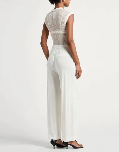 Max Mara Basic Color Slim-fit Trousers In White
