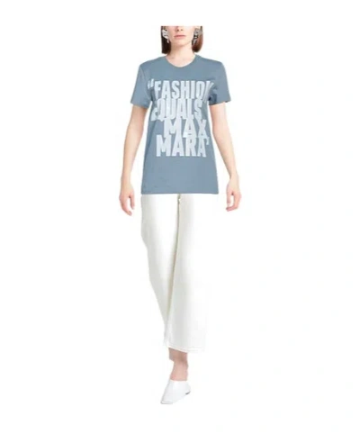 Max Mara Solid Printed T-shirt In Blue