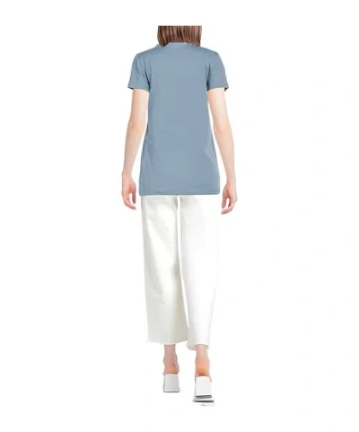 Max Mara Solid Printed T-shirt In Blue