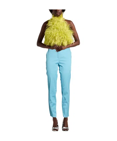 Max Mara Solid Color  Slim-fit Pants In Blue
