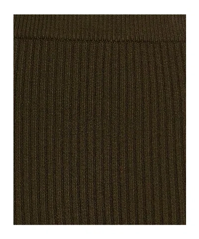 Max Mara Solid Knit Pencil Skirt In Brown