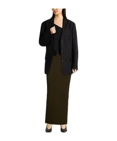 Max Mara Solid Knit Pencil Skirt In Brown