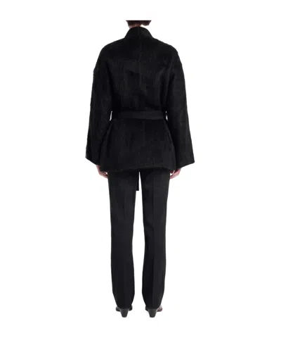 Max Mara Belted Coat In Black