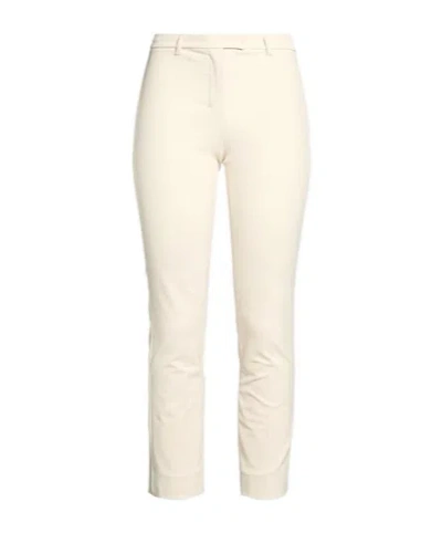Max Mara Solid Color Twill Stretch Pants In White