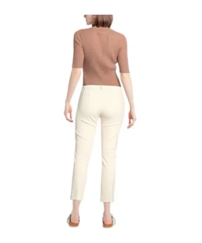 Max Mara Solid Color Twill Stretch Pants In White