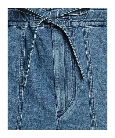 Isabel Marant Étoile Medium Blue Drawstring Cargo Jeans In Blue
