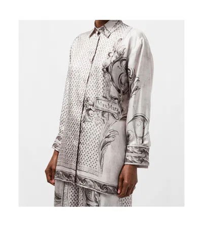 Max Mara Printed Shirt In White