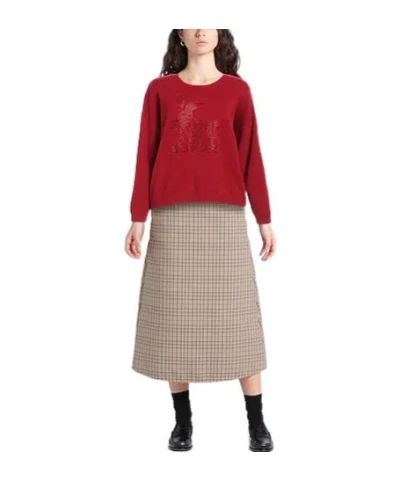 Max Mara Solid Knit Top In Red