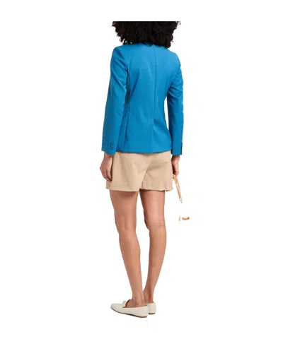 Weekend Max Mara Minimalist Wool Blazer In Blue