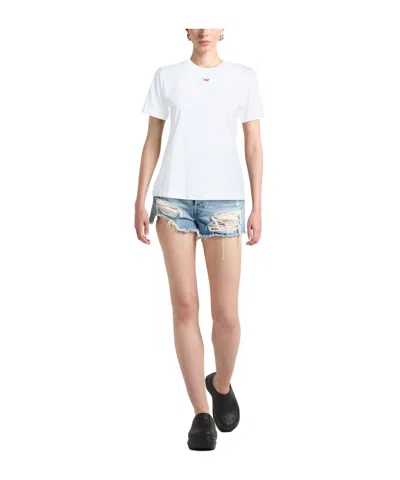Diesel Solid Color T-shirts In White