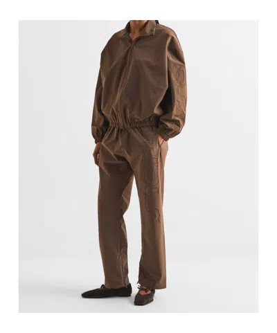 Essentials Drawstring Logo Sweatpants In Brown