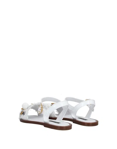 Dolce & Gabbana Solid Color Sandals In White