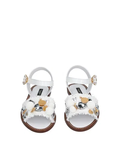 Dolce & Gabbana Solid Color Sandals In White