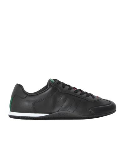 Gucci Leather Upper And Rubber Sole Sneaker In Black