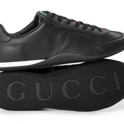 Gucci Leather Upper And Rubber Sole Sneaker In Black
