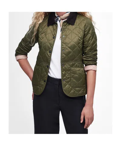 Barbour Quilted Long-sleeved Casual Jacket In Green