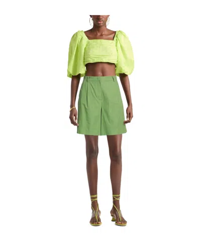 Weekend Max Mara Solid Color Shorts In Green