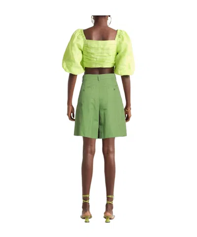 Weekend Max Mara Solid Color Shorts In Green
