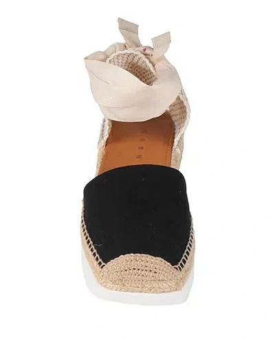 Marni Bicolor Canvas Ankle-wrap Sabot Espadrilles In Multi