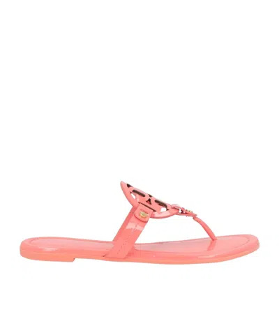 Tory Burch Woman Thong Sandal Coral Size 6.5 Leather In Pink
