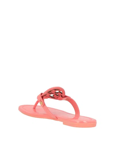 Tory Burch Woman Thong Sandal Coral Size 6.5 Leather In Pink