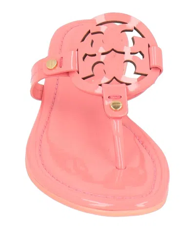 Tory Burch Woman Thong Sandal Coral Size 6.5 Leather In Pink