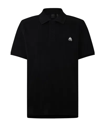 Moose Knuckles Short-sleeve Polo Shirt In Black