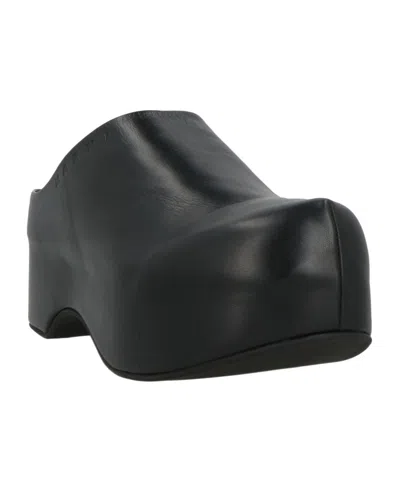 Marni Matte Finish Clog With Elevated Platform In Black