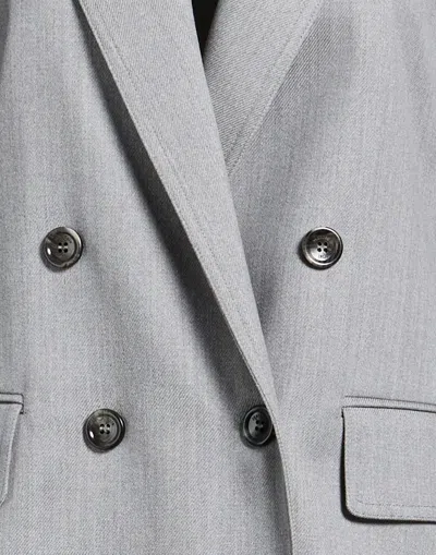 Max Mara Double Breasted Blazers In Grey