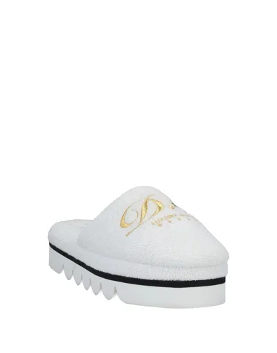 Dolce & Gabbana Solid Color Terry Cloth Slippers In White