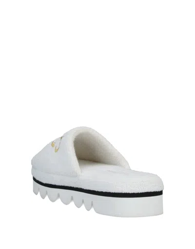Dolce & Gabbana Solid Color Terry Cloth Slippers In White