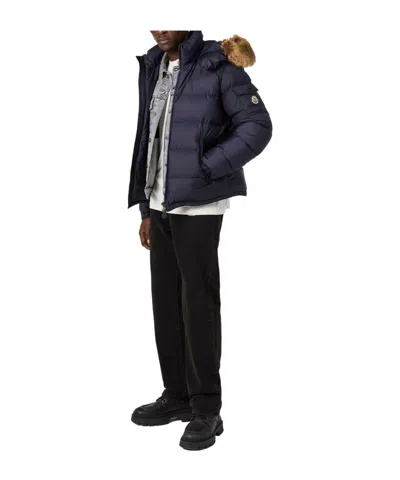 Moncler Medium Solid Jacket In Blue