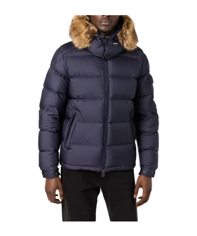 Moncler Medium Solid Jacket In Blue