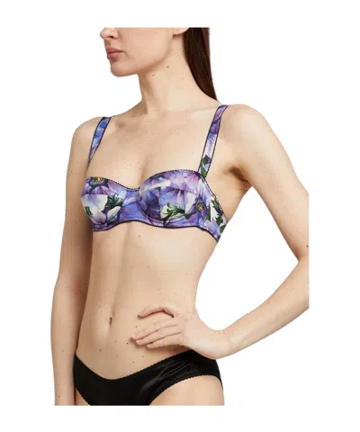 Dolce & Gabbana Printed Bras In Green