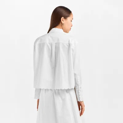 Weekend Max Mara Solid Color Long Sleeve Shirt In White