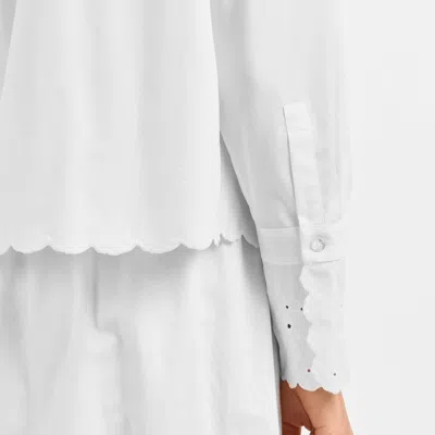 Weekend Max Mara Solid Color Long Sleeve Shirt In White